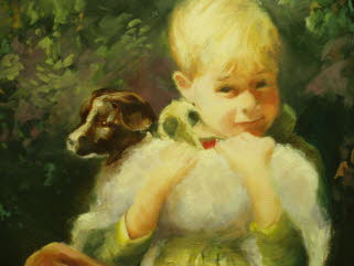 Boy with Mutt closeup